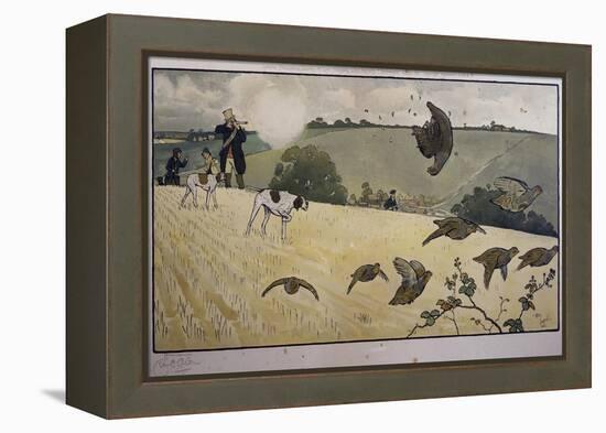 Partridge Hunting-Cecil Aldin-Framed Premier Image Canvas