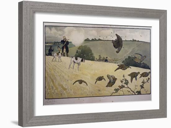 Partridge Hunting-Cecil Aldin-Framed Giclee Print