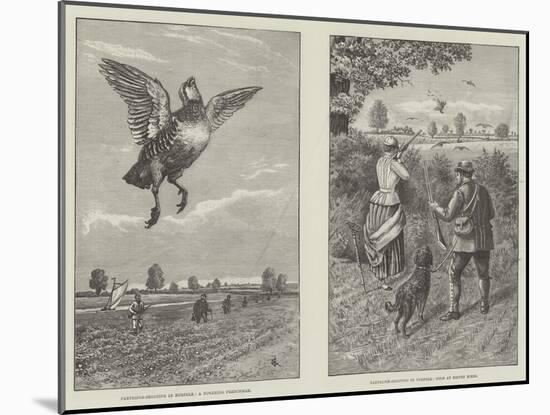 Partridge Shooting in Norfolk-null-Mounted Giclee Print