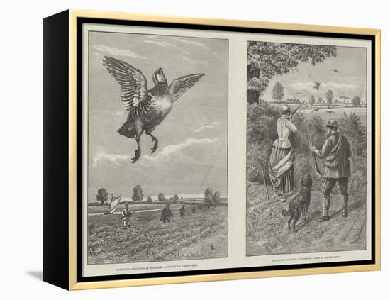 Partridge Shooting in Norfolk-null-Framed Premier Image Canvas