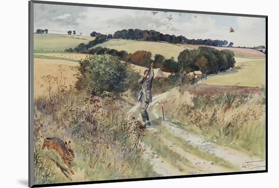 Partridge Shooting - September-Lionel Edwards-Mounted Premium Giclee Print