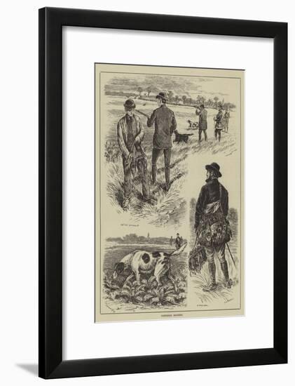 Partridge Shooting-null-Framed Giclee Print