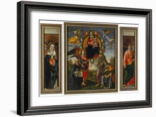 Parts of the Highaltar of S. Maria Novella Florence: Katharina V. Siena, Madonna with Child-Domenico Ghirlandaio-Framed Giclee Print