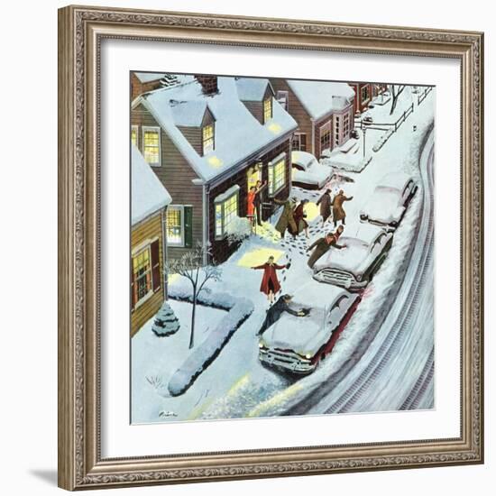 "Party After Snowfall", February 12, 1955-Ben Kimberly Prins-Framed Giclee Print