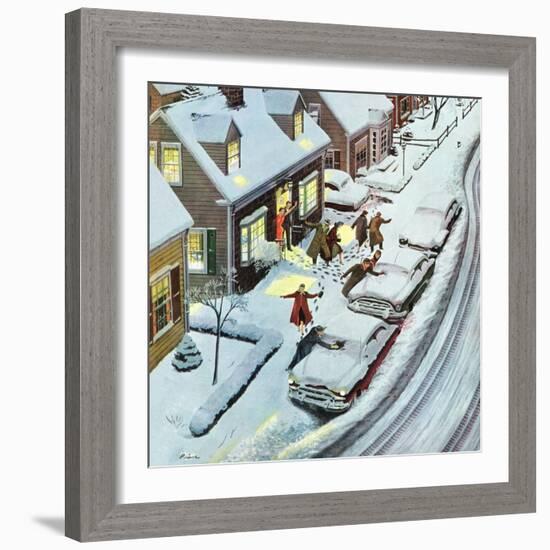 "Party After Snowfall", February 12, 1955-Ben Kimberly Prins-Framed Giclee Print