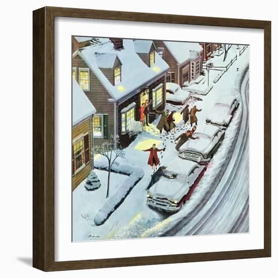 "Party After Snowfall", February 12, 1955-Ben Kimberly Prins-Framed Giclee Print