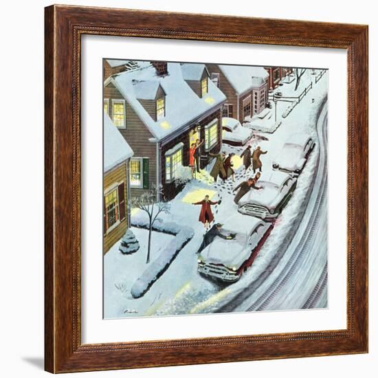 "Party After Snowfall", February 12, 1955-Ben Kimberly Prins-Framed Giclee Print