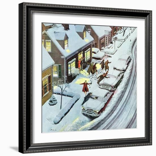 "Party After Snowfall", February 12, 1955-Ben Kimberly Prins-Framed Giclee Print