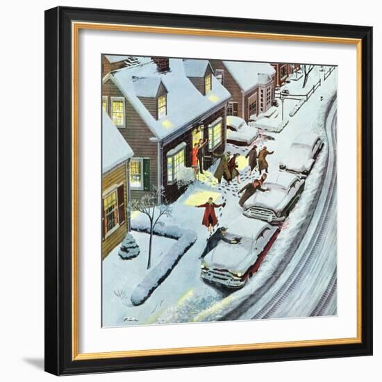 "Party After Snowfall", February 12, 1955-Ben Kimberly Prins-Framed Giclee Print