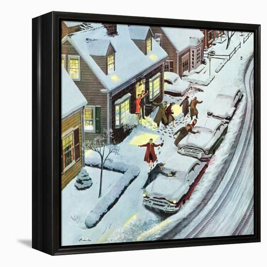 "Party After Snowfall", February 12, 1955-Ben Kimberly Prins-Framed Premier Image Canvas