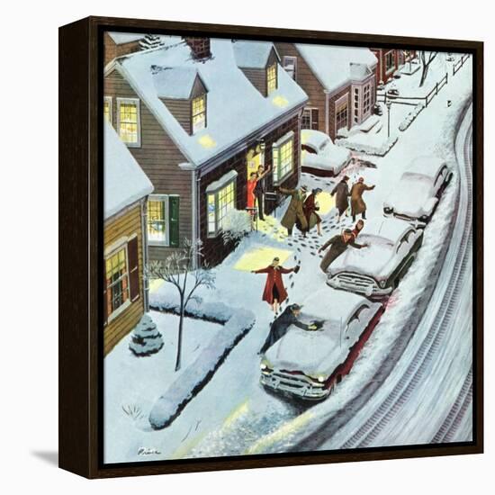 "Party After Snowfall", February 12, 1955-Ben Kimberly Prins-Framed Premier Image Canvas