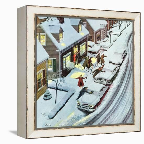 "Party After Snowfall", February 12, 1955-Ben Kimberly Prins-Framed Premier Image Canvas