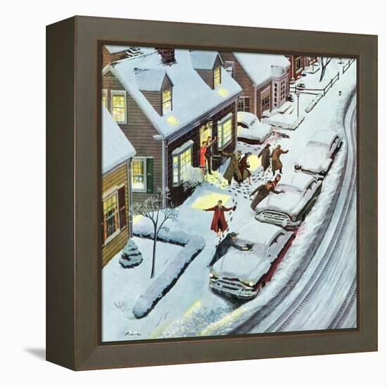 "Party After Snowfall", February 12, 1955-Ben Kimberly Prins-Framed Premier Image Canvas