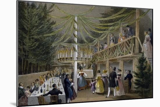 Party at Hotel Europa in Vienna, Print, Austria, 19th Century-null-Mounted Giclee Print