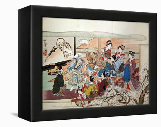 Party at Yoshiwara-Kyosai Kawanabe-Framed Premier Image Canvas