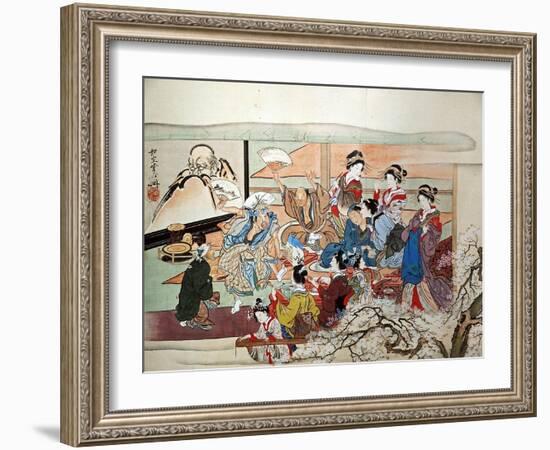 Party at Yoshiwara-Kyosai Kawanabe-Framed Giclee Print