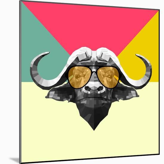 Party Buffalo in Glasses-Lisa Kroll-Mounted Art Print