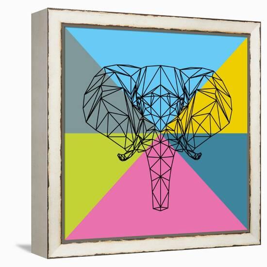 Party Elephant Polygon 2-Lisa Kroll-Framed Stretched Canvas