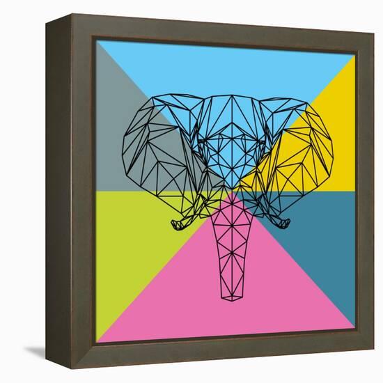 Party Elephant Polygon 2-Lisa Kroll-Framed Stretched Canvas