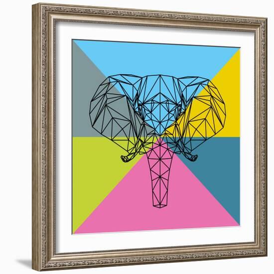 Party Elephant Polygon 2-Lisa Kroll-Framed Art Print