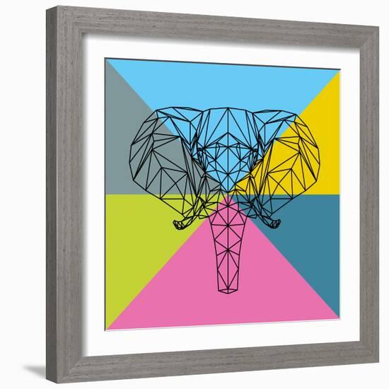 Party Elephant Polygon 2-Lisa Kroll-Framed Art Print