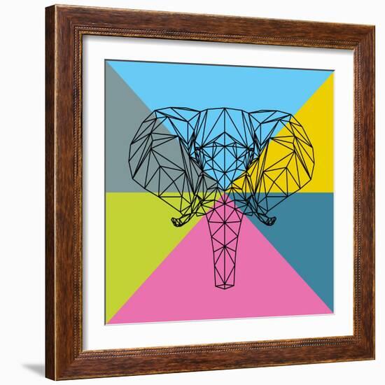 Party Elephant Polygon 2-Lisa Kroll-Framed Art Print