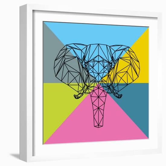 Party Elephant Polygon 2-Lisa Kroll-Framed Art Print