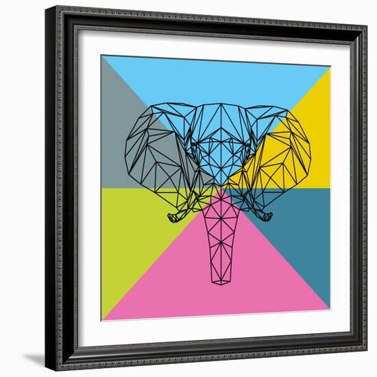 Party Elephant Polygon 2-Lisa Kroll-Framed Art Print