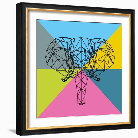 Party Elephant Polygon 2-Lisa Kroll-Framed Art Print