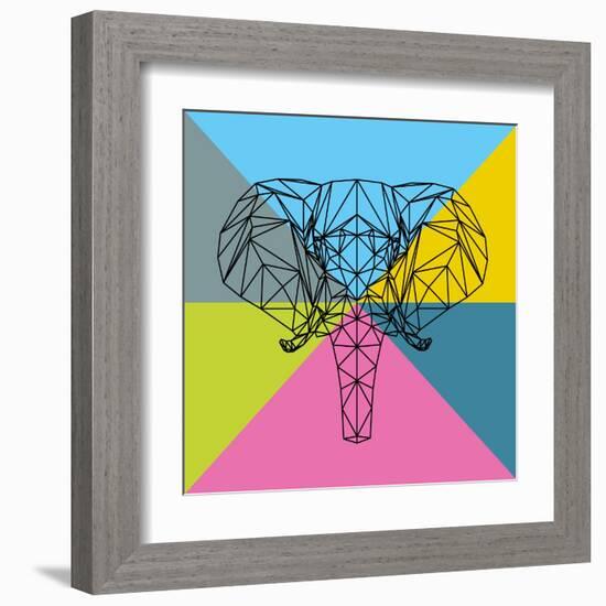 Party Elephant Polygon 2-Lisa Kroll-Framed Art Print