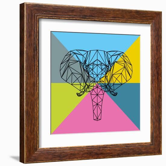 Party Elephant Polygon 2-Lisa Kroll-Framed Art Print