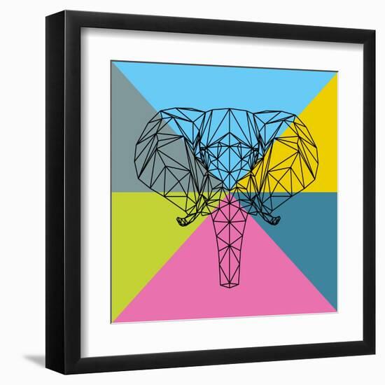 Party Elephant Polygon 2-Lisa Kroll-Framed Art Print