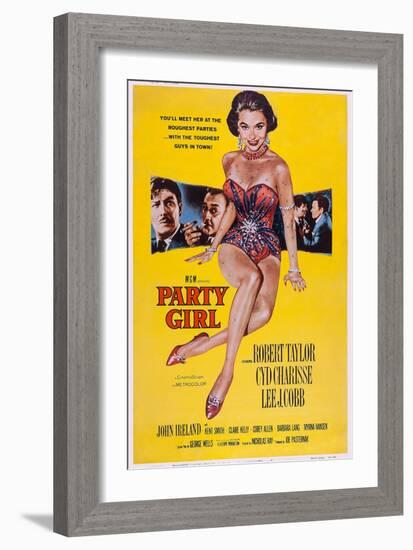 Party Girl, from Left: Robert Taylor, Lee J. Cobb, Cyd Charisse, Robert Taylor, John Ireland, 1958-null-Framed Art Print