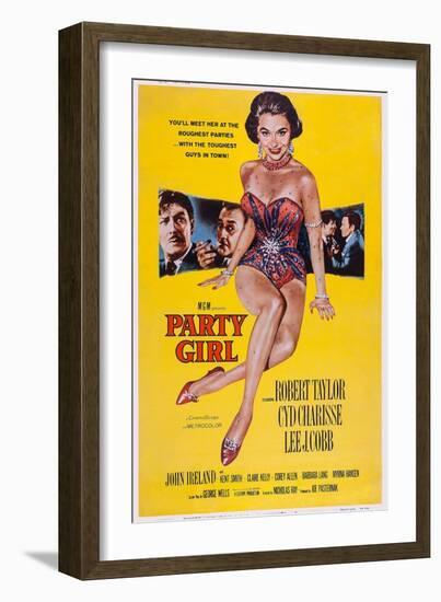 Party Girl, from Left: Robert Taylor, Lee J. Cobb, Cyd Charisse, Robert Taylor, John Ireland, 1958-null-Framed Art Print