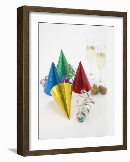 Party Hats, Streamers and Champagne-null-Framed Photographic Print