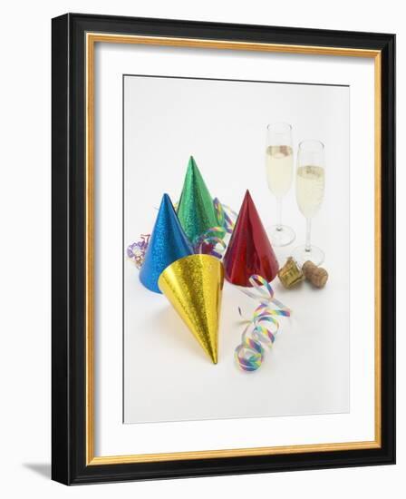 Party Hats, Streamers and Champagne-null-Framed Photographic Print