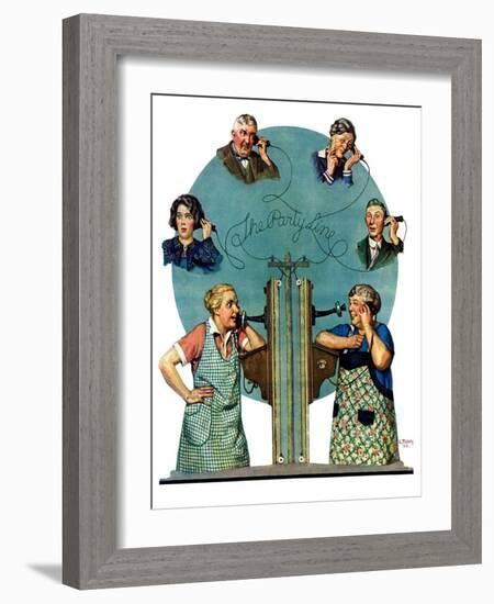 "Party Line,"March 17, 1928-Lawrence Toney-Framed Giclee Print