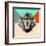 Party Lion in Glasses-Lisa Kroll-Framed Art Print