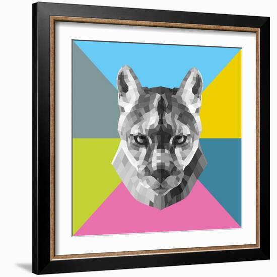 Party Mountain Lion-Lisa Kroll-Framed Art Print