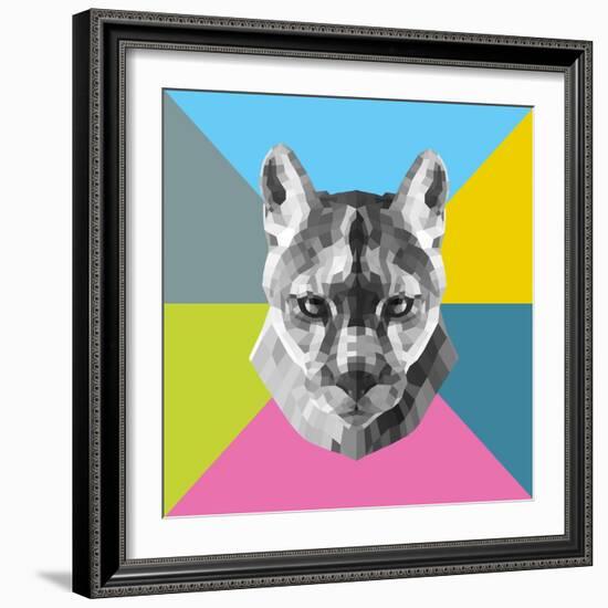 Party Mountain Lion-Lisa Kroll-Framed Art Print