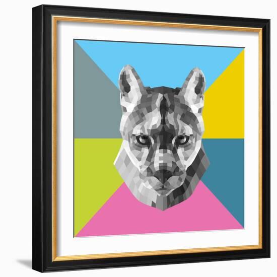 Party Mountain Lion-Lisa Kroll-Framed Art Print