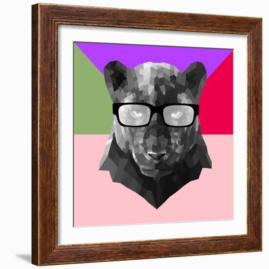 Party Panther in Glasses-Lisa Kroll-Framed Art Print