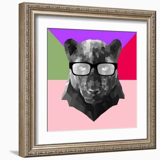 Party Panther in Glasses-Lisa Kroll-Framed Art Print