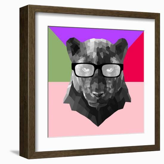 Party Panther in Glasses-Lisa Kroll-Framed Art Print