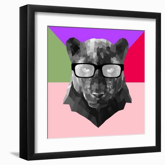 Party Panther in Glasses-Lisa Kroll-Framed Art Print