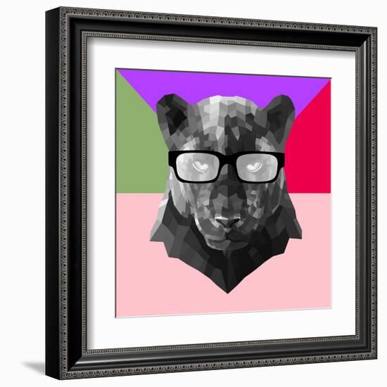 Party Panther in Glasses-Lisa Kroll-Framed Art Print