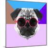 Party Pug in Pink Glasses-Lisa Kroll-Mounted Art Print