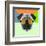 Party Pug in Yellow Glasses-Lisa Kroll-Framed Art Print