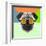 Party Pug in Yellow Glasses-Lisa Kroll-Framed Art Print