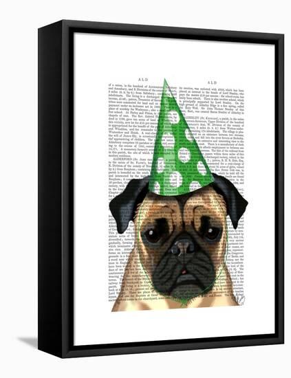 Party Pug-Fab Funky-Framed Stretched Canvas